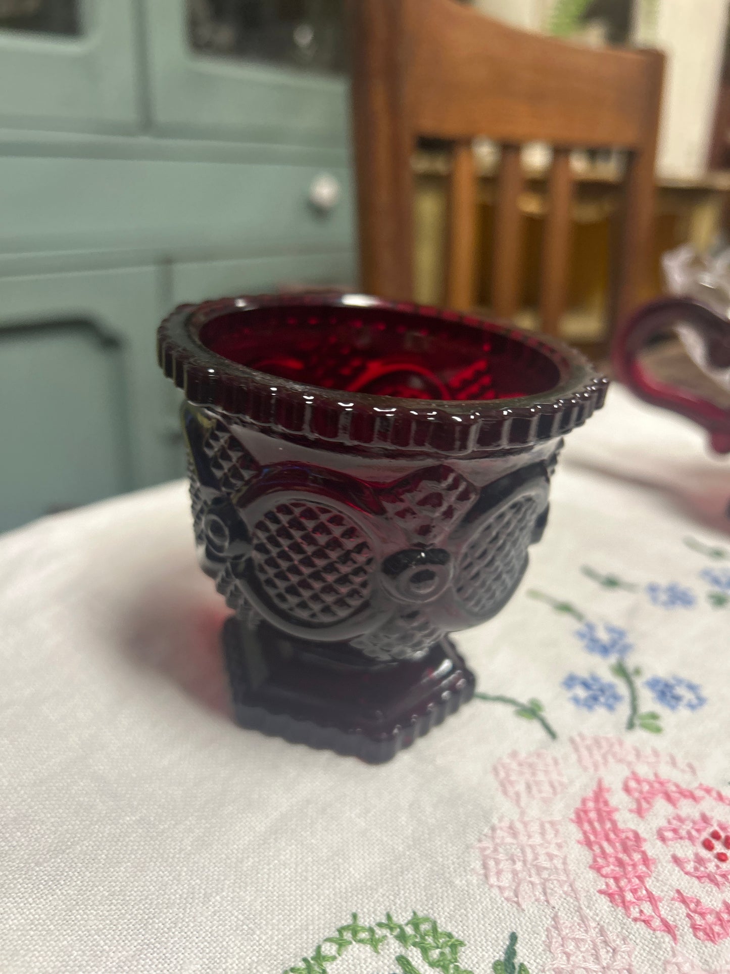 Ruby Sugar & Creamer AVON