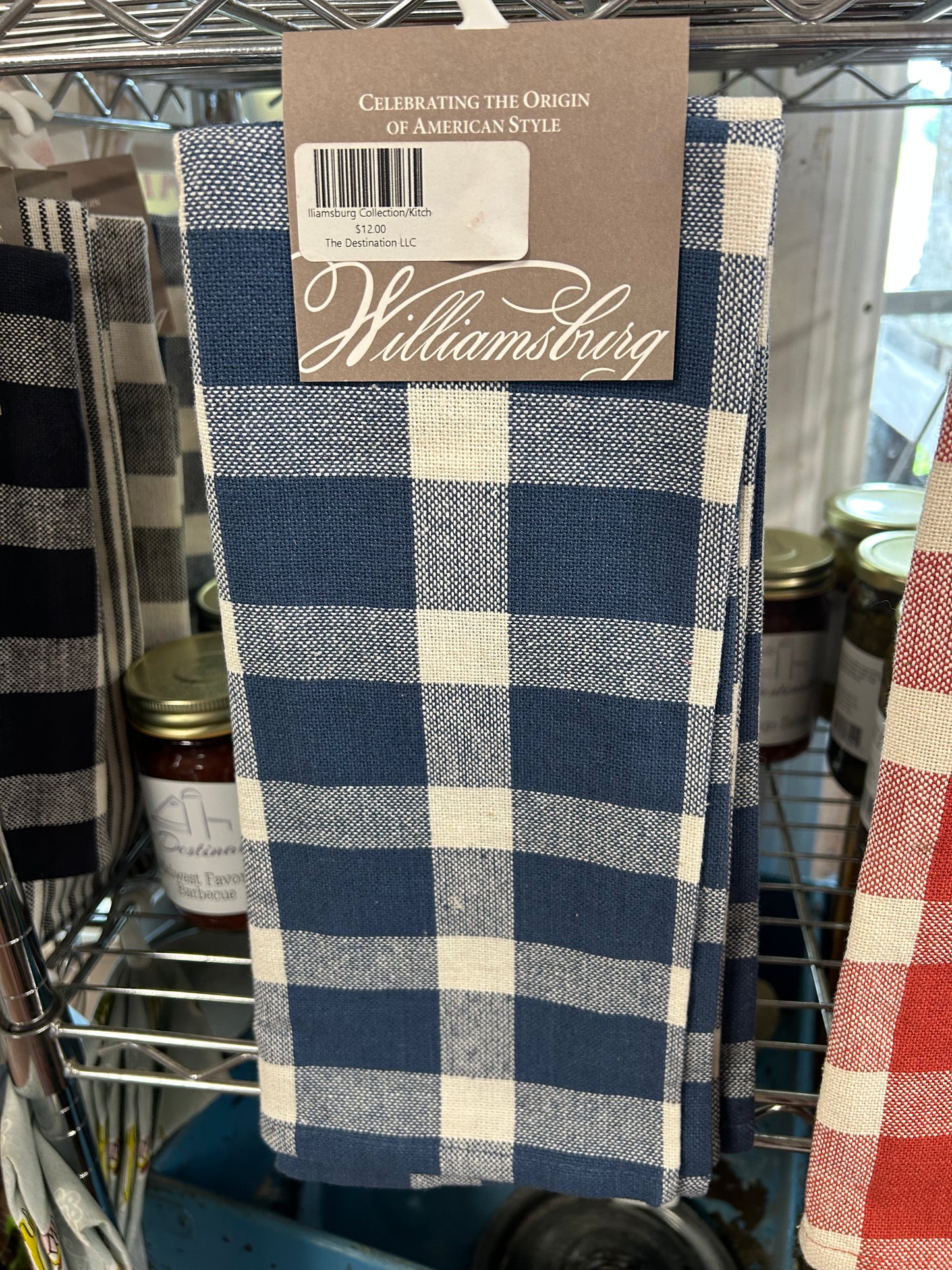 Williamsburg Collection/Tavern Check-Kitchen Towel Set - Blue