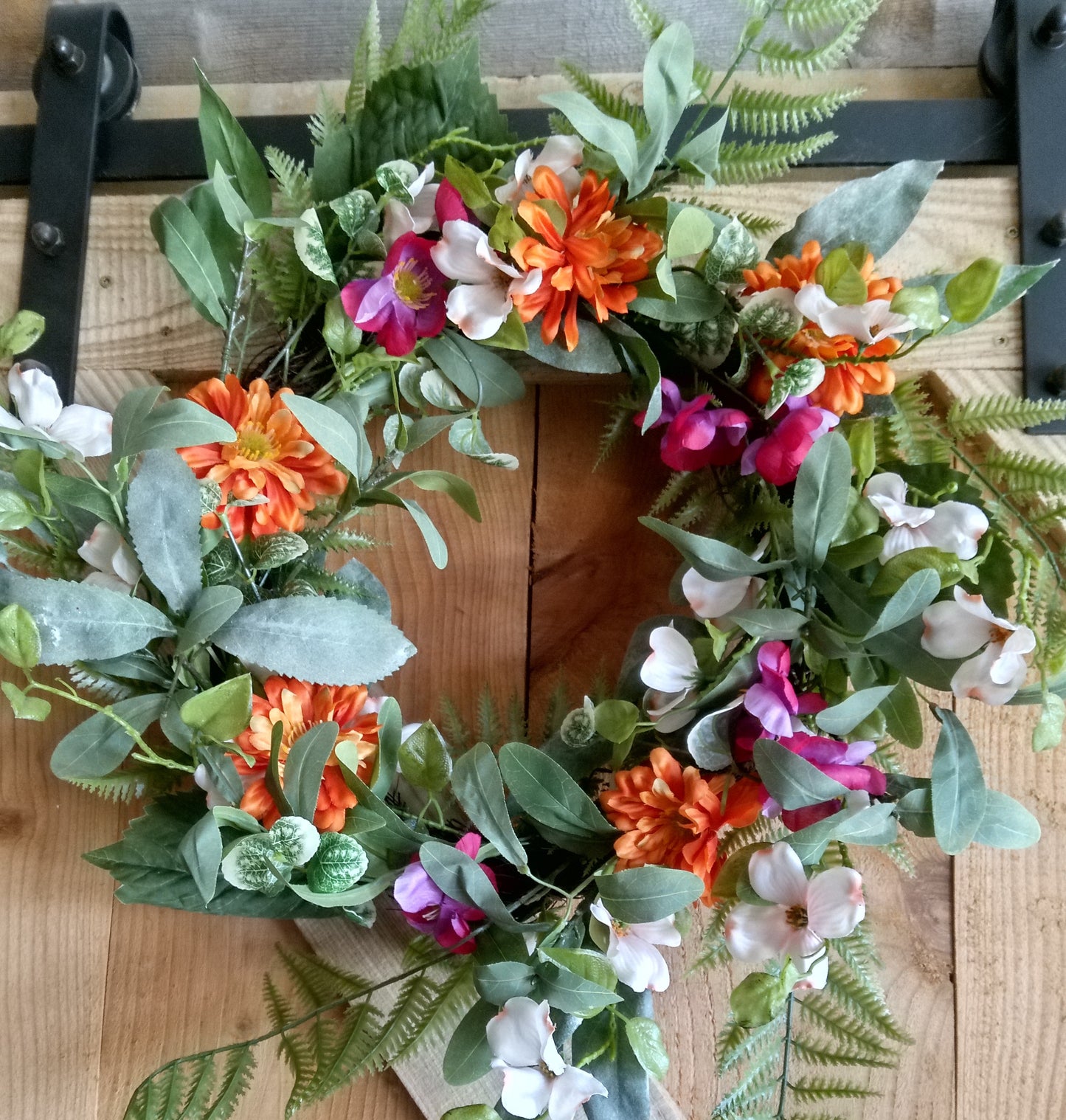 24" Mix Zinnia Wreath