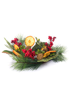 4" Pine/Orange Candle Ring