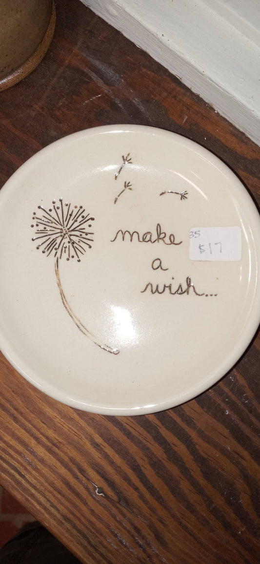 Little Plate Carved Make A Wish