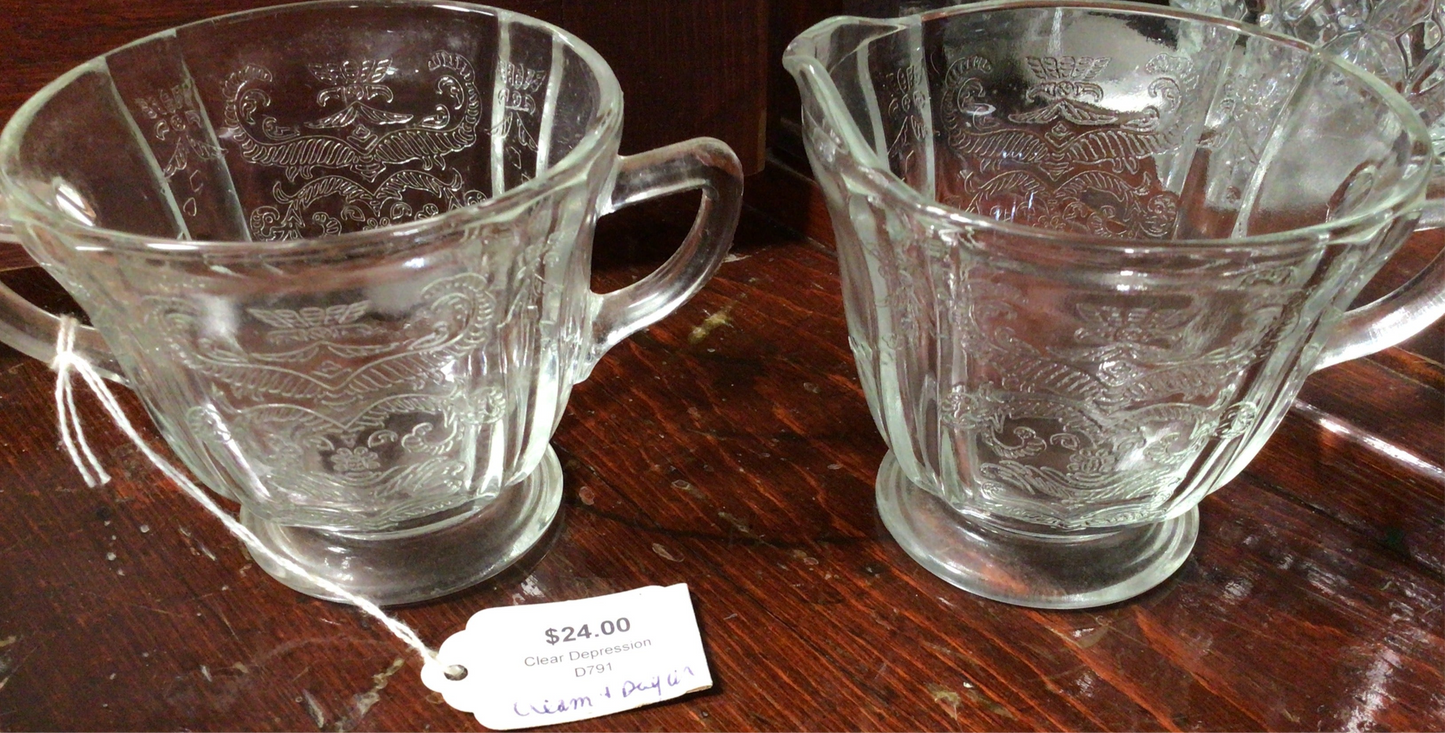 Depression Creamer And Sugar-Clear