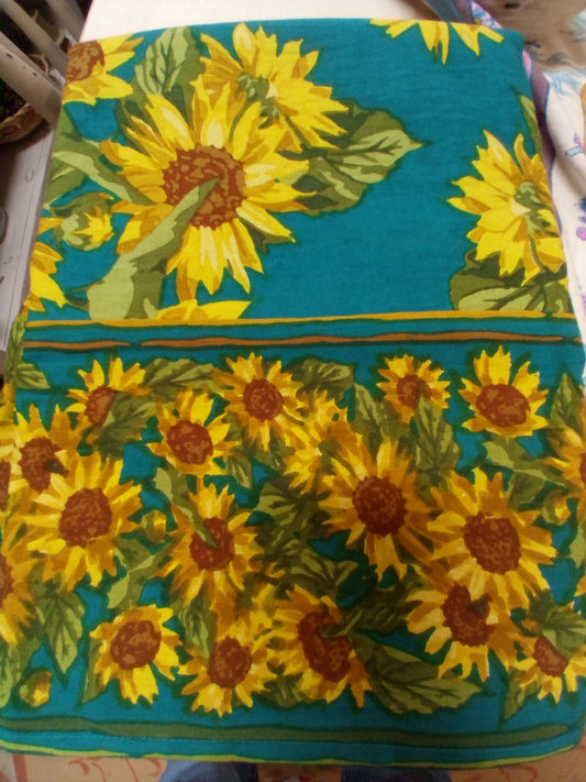 April Cornell-Sunflower Valley Tablecloth-Teal