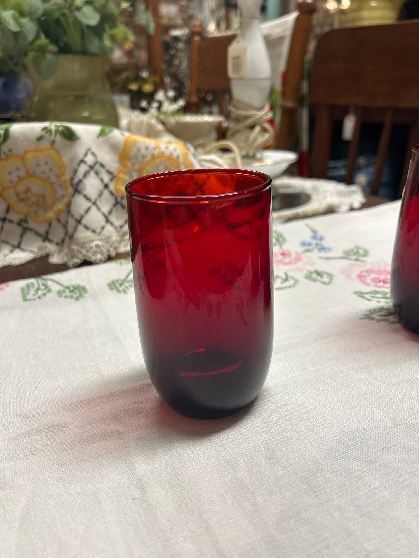 Red Ruby Juice Glasses Set of 4