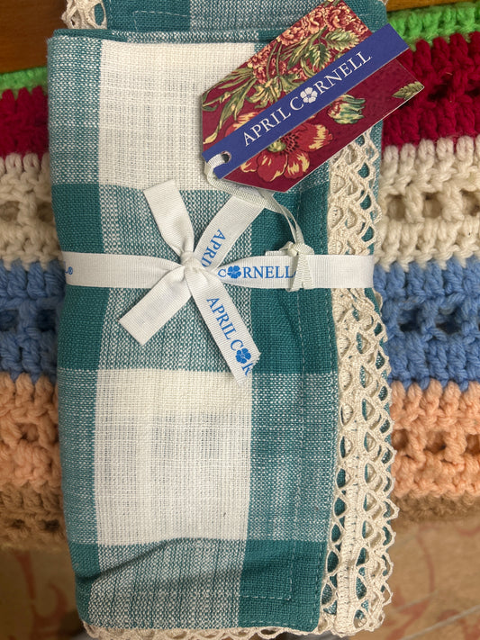 April Cornell Napkins - Cottage Check-Teal