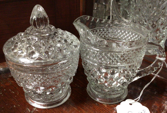 Wexford Sugar Bowl w/lid and Creamer