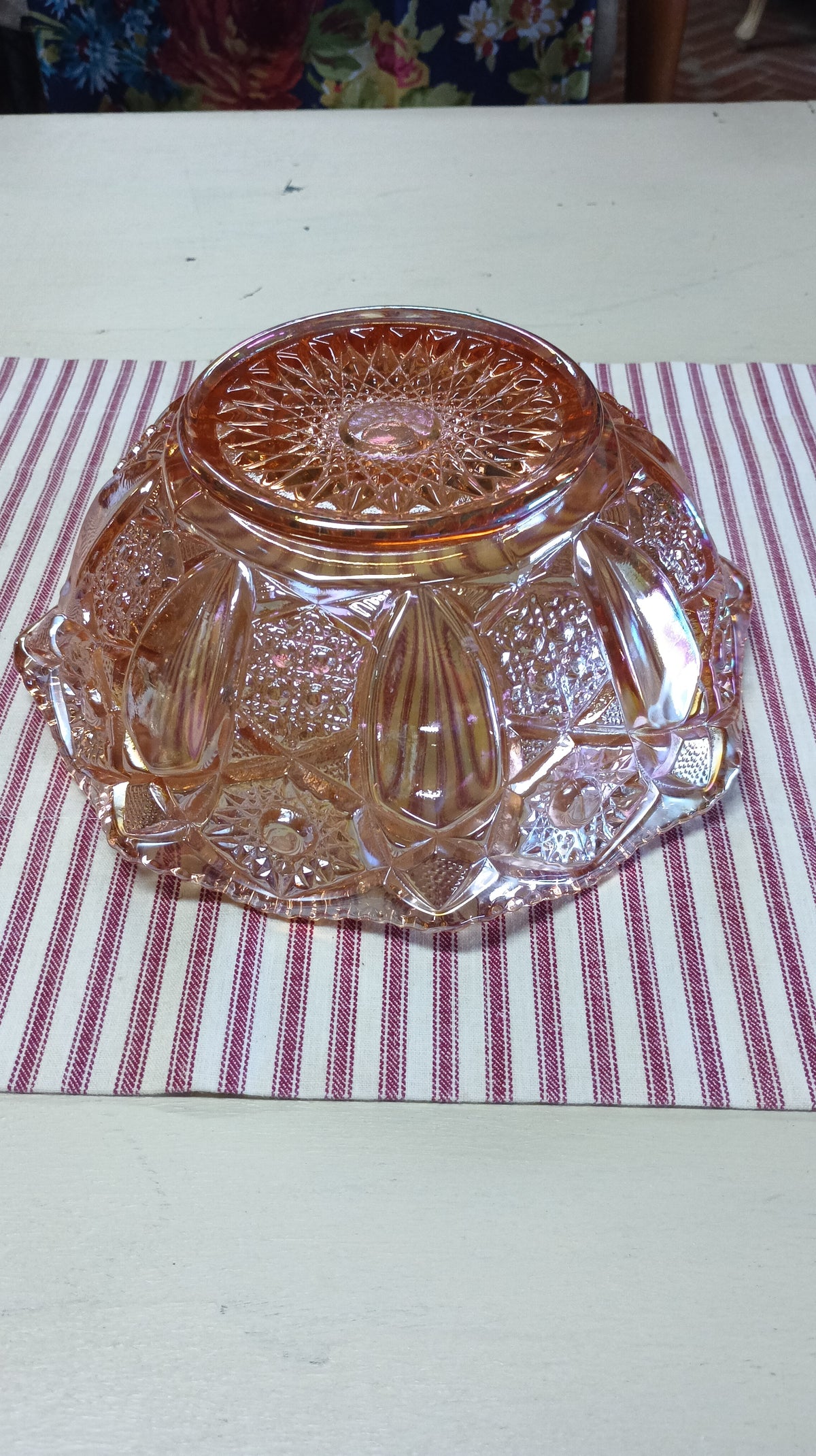 Pink Carnival Rare 1930's Glass Bowl