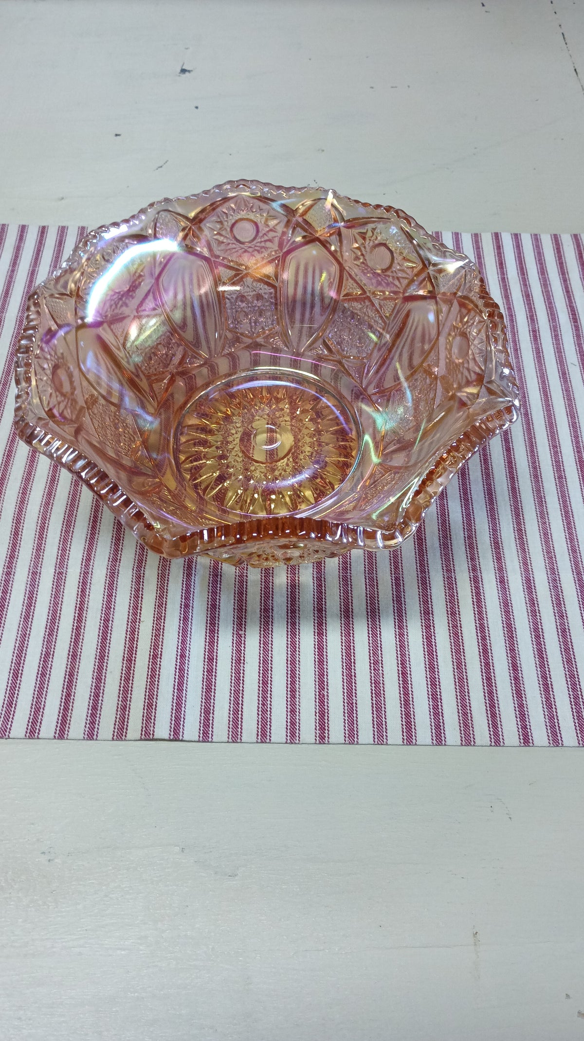 Pink Carnival Rare 1930's Glass Bowl